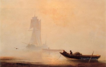 Ivan Aivazovsky barcos pesqueros en un puerto marino Pinturas al óleo